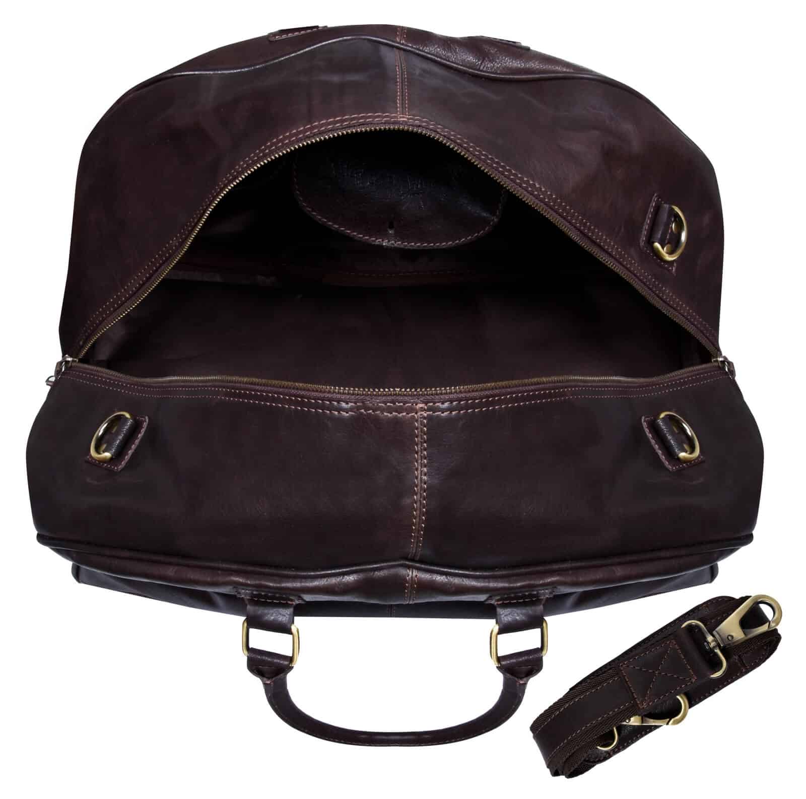 Potovalna torba iz pravega usnja, vintage, rjava