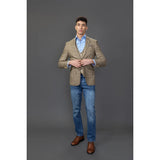 Liam - Moški rjav karo blazer
