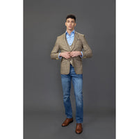 Liam - Moški rjav karo blazer