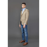 Liam - Moški rjav karo blazer