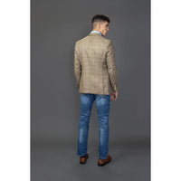 Liam - Moški rjav karo blazer
