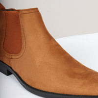 Moški brezrokavniki Chelsea škornji iz rjavega semiša in usnja