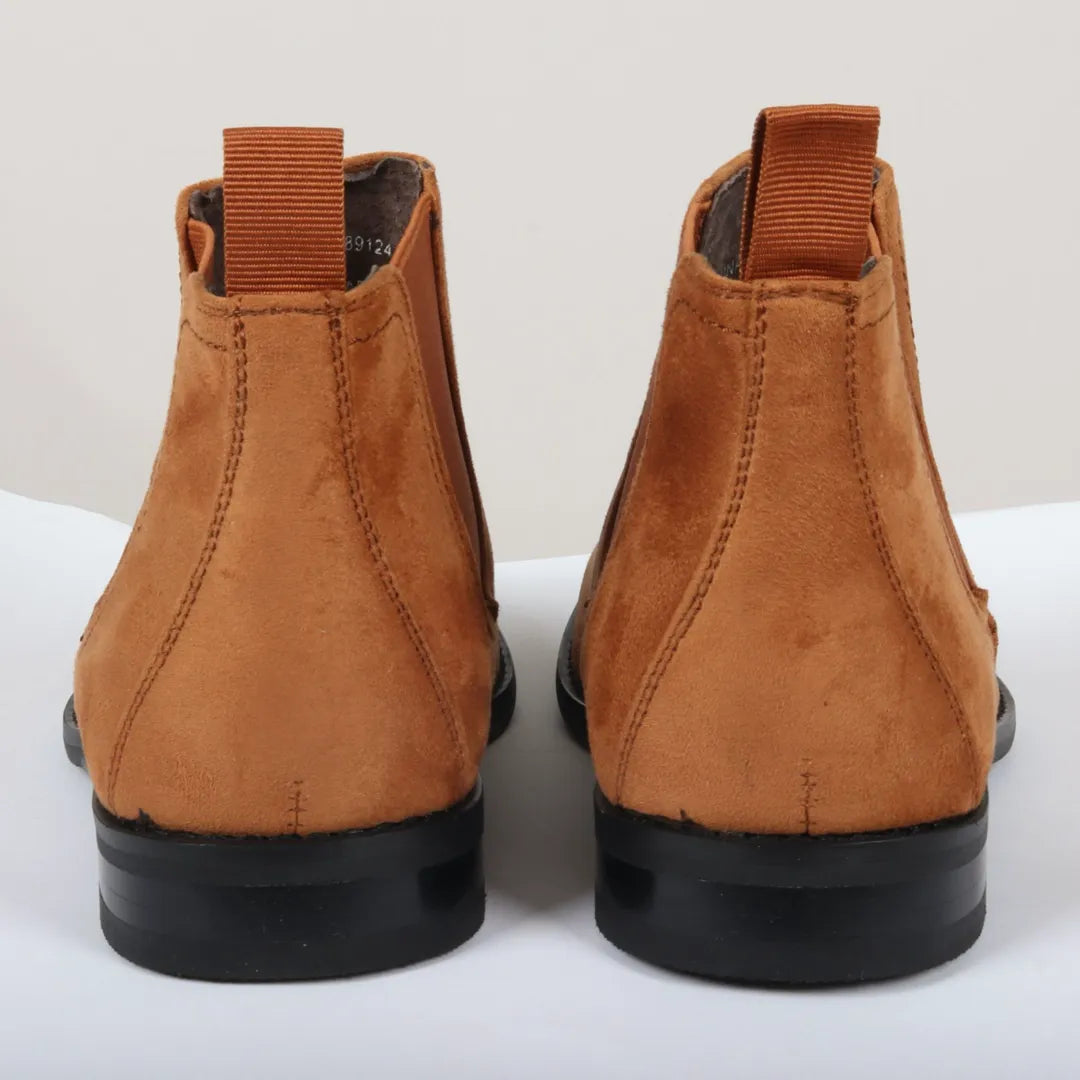 Moški brezrokavniki Chelsea škornji iz rjavega semiša in usnja