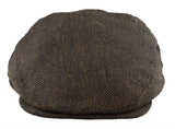 Moška ravna kapa iz volne, ribja kost, rjav tvid, klasična, 1920-ta unisex Del Boy