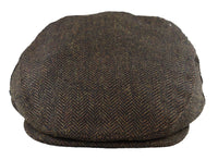 Moška ravna kapa iz volne, ribja kost, rjav tvid, klasična, 1920-ta unisex Del Boy