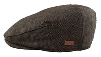 Moška ravna kapa iz volne, ribja kost, rjav tvid, klasična, 1920-ta unisex Del Boy