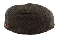 Moška ravna kapa iz volne, ribja kost, rjav tvid, klasična, 1920-ta unisex Del Boy
