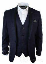 Moški vijolični tvid blazer z vzorcem ribje kosti, vintage oprijet kroj, črne obrobe, elegantno-ležerno-vijoličen