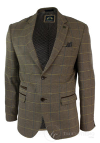 Moški vintage blazer suknjič iz tvida z vzorcem ribje kosti, sivo-oglje, oprijet, hrastov
