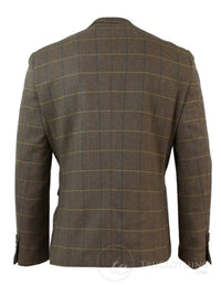 Moški vintage blazer suknjič iz tvida z vzorcem ribje kosti, sivo-oglje, oprijet, hrastov