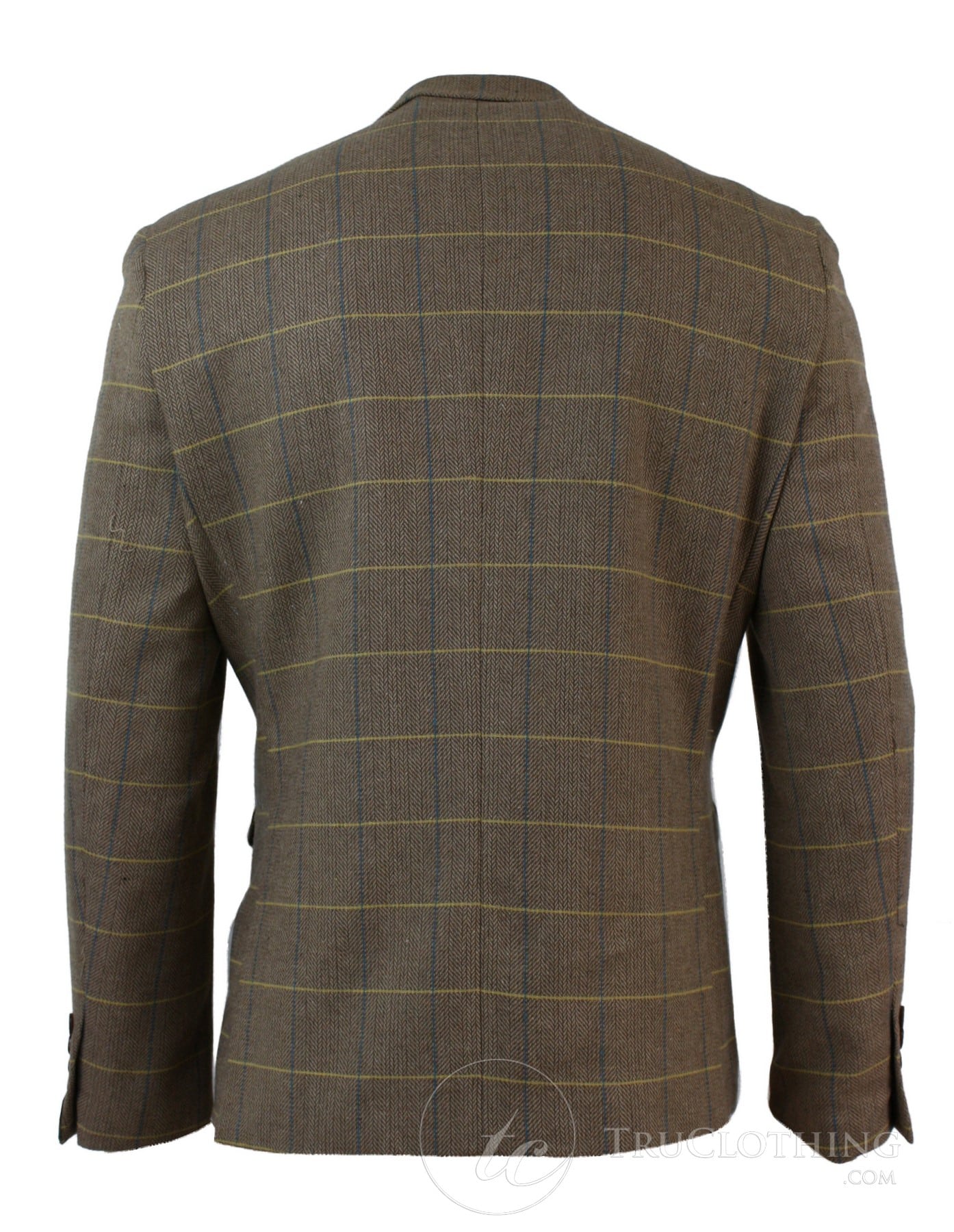 Moški vintage blazer suknjič iz tvida z vzorcem ribje kosti, sivo-oglje, oprijet, hrastov