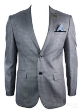 Moški tvid vintage retro siv karirasti blazer z našitki na komolcu, črne barve, krojen
