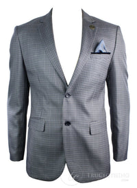 Moški tvid vintage retro siv karirasti blazer z našitki na komolcu, črne barve, krojen