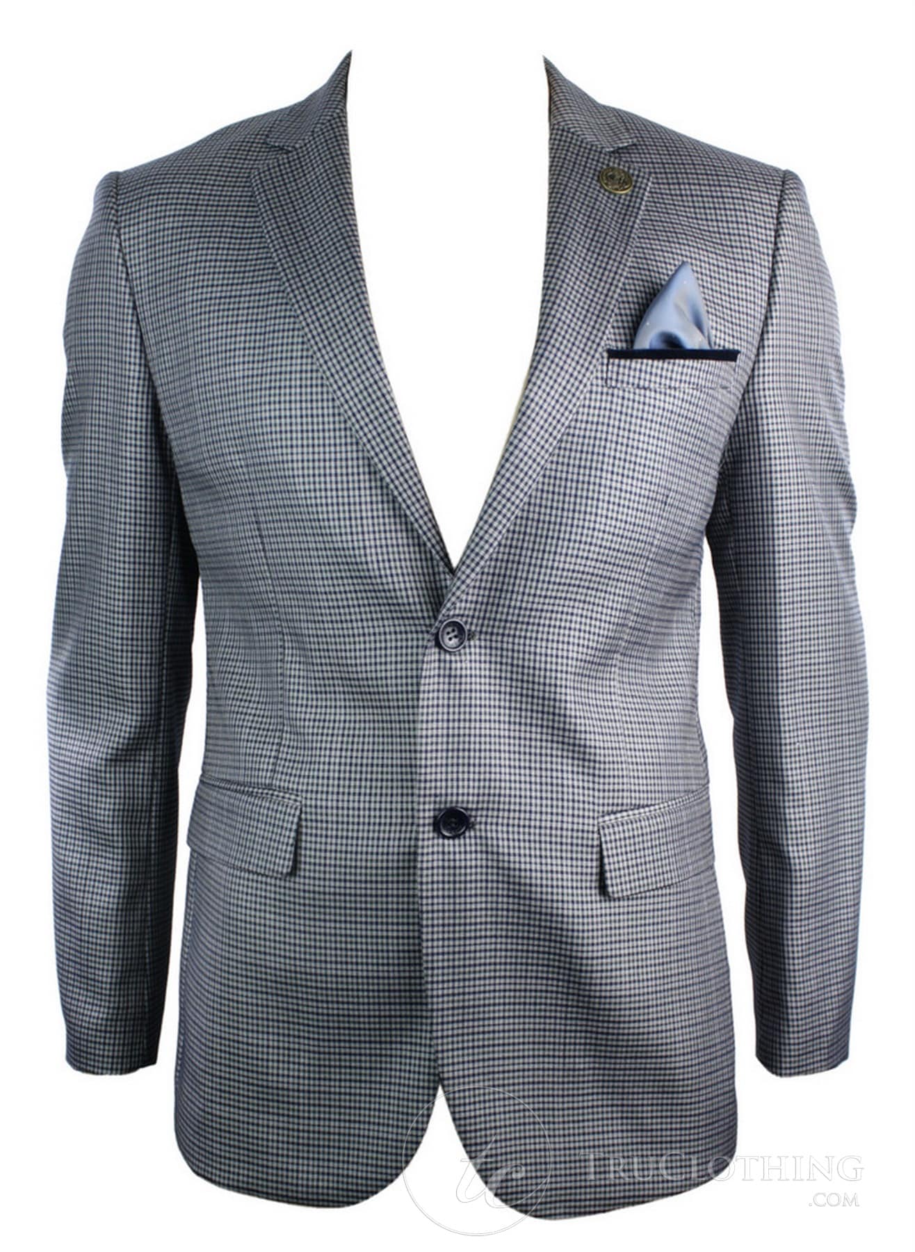 Moški tvid vintage retro siv karirasti blazer z našitki na komolcu, črne barve, krojen