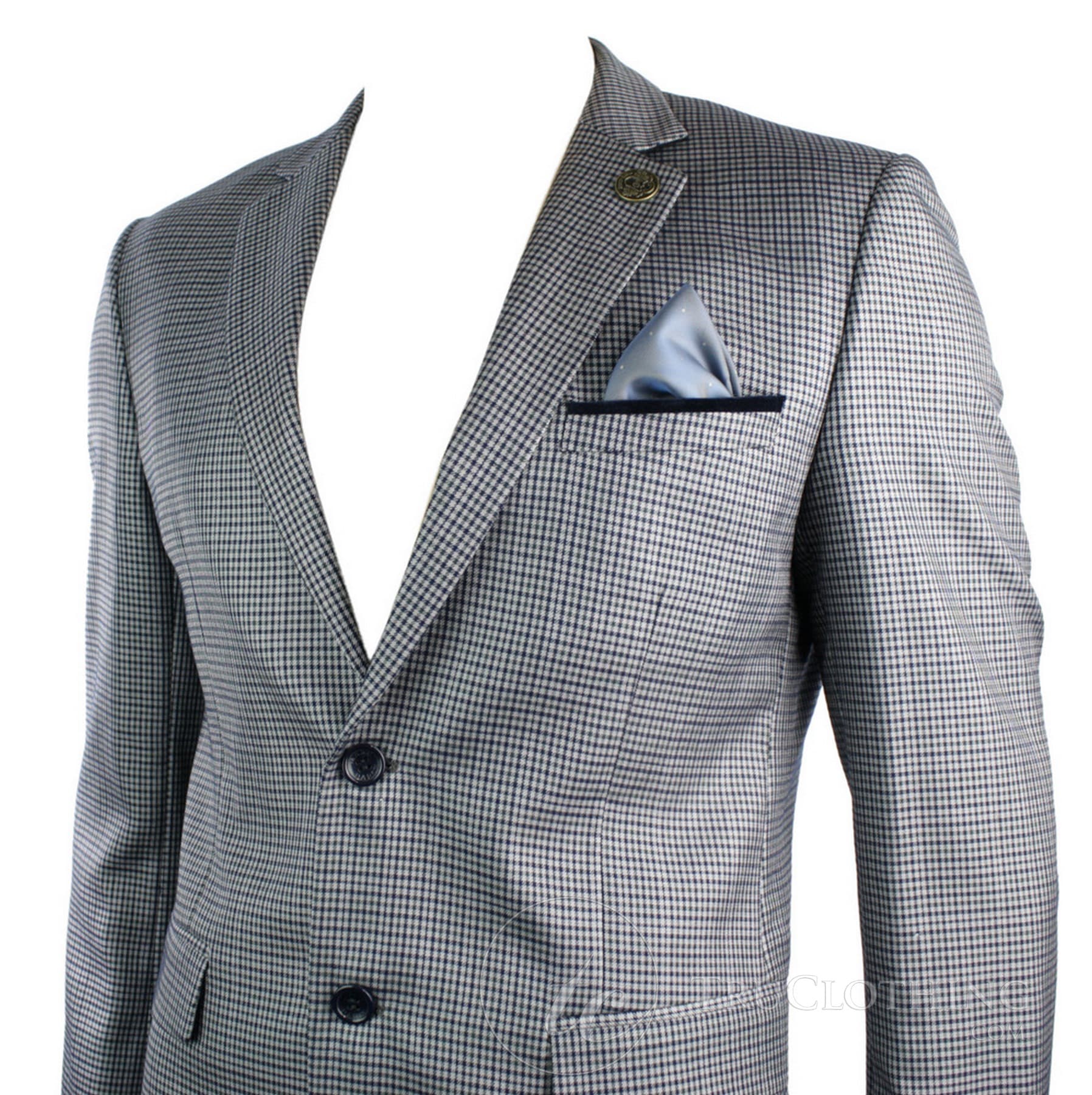 Moški tvid vintage retro siv karirasti blazer z našitki na komolcu, črne barve, krojen