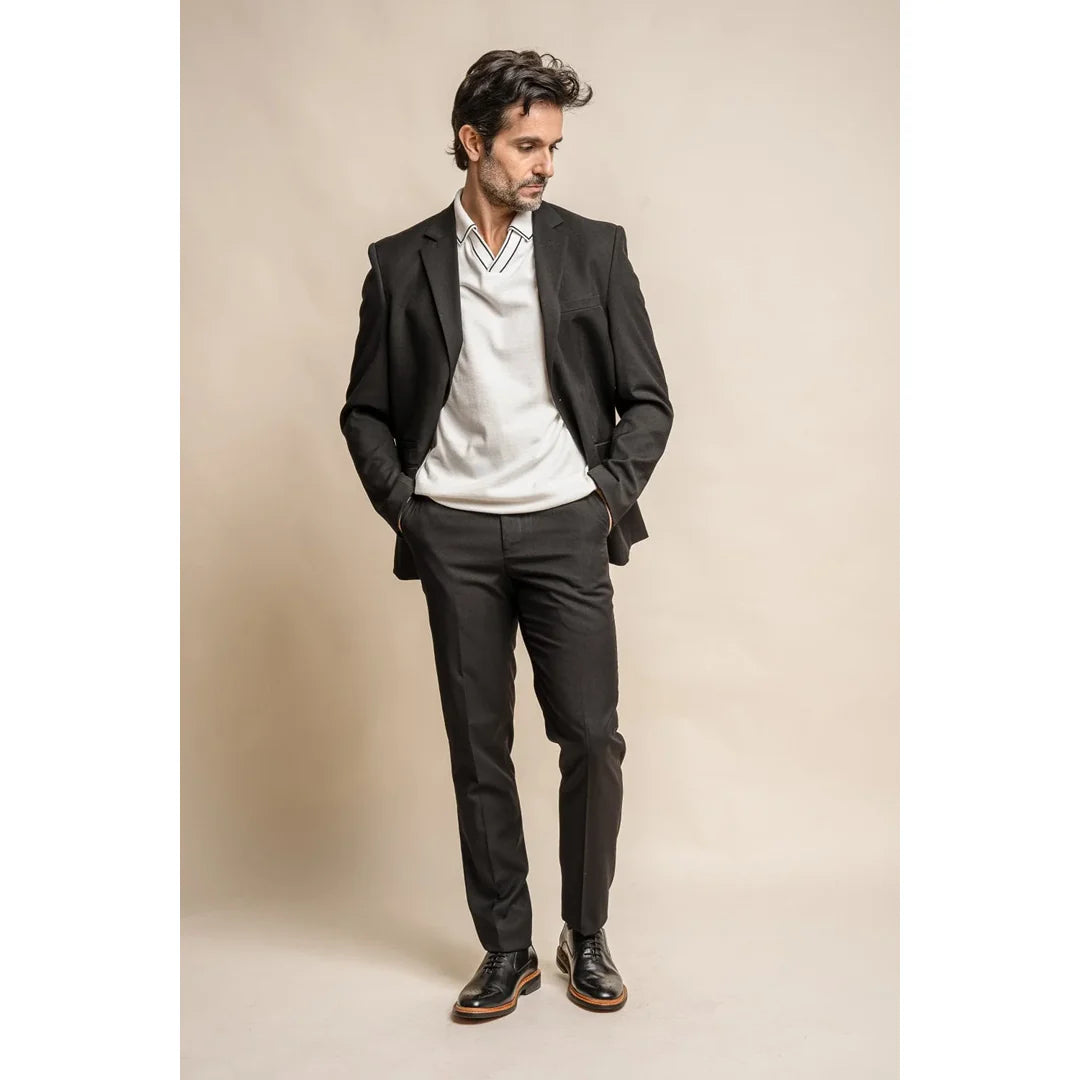 Marco - Moški klasični črni blazer