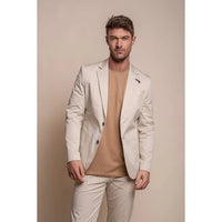 Mario - Moški poletni bež oprijet blazer