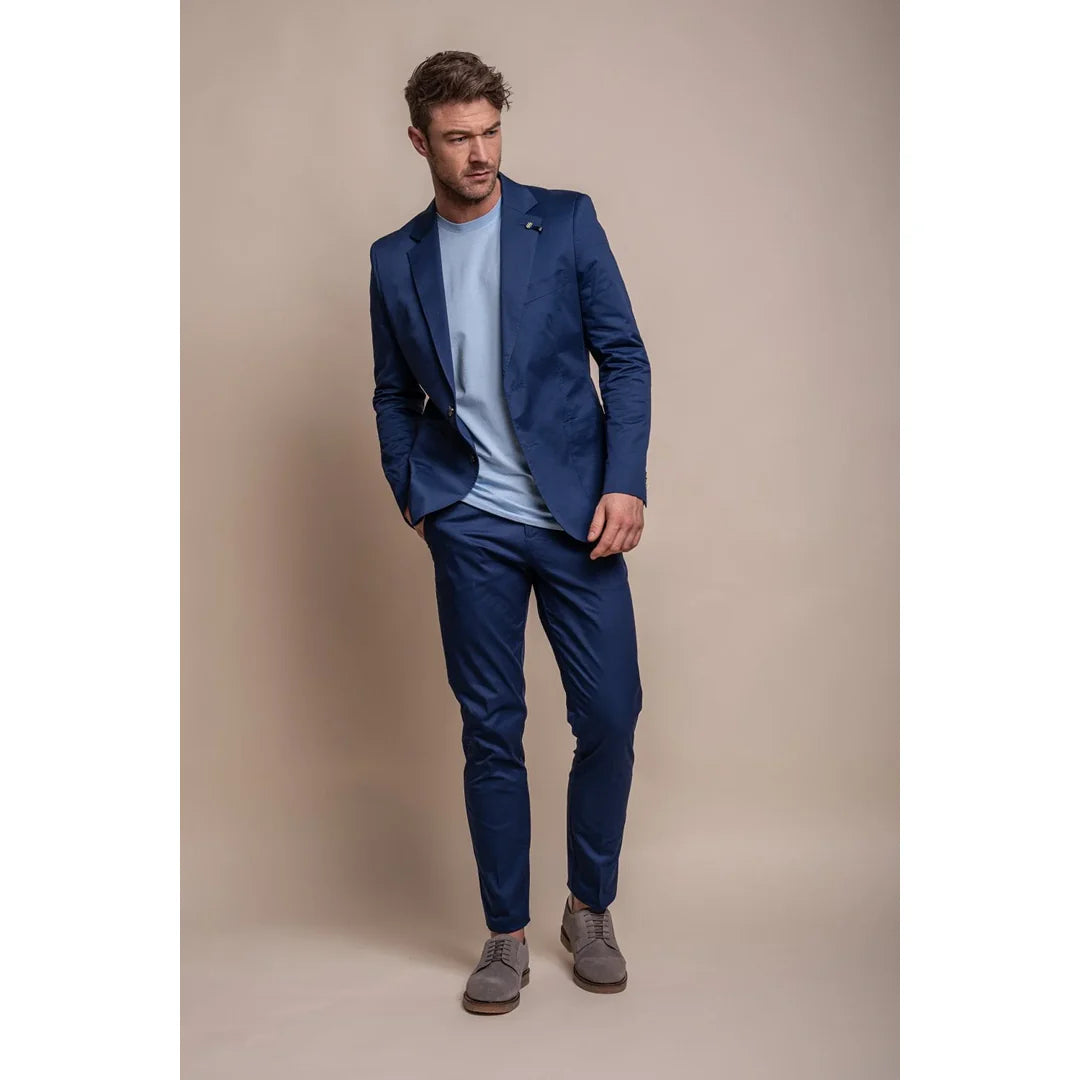 Mario - Moški poletni moder elegantni suknjič