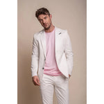 Mario - Moški elegantni poletni kremni blazer