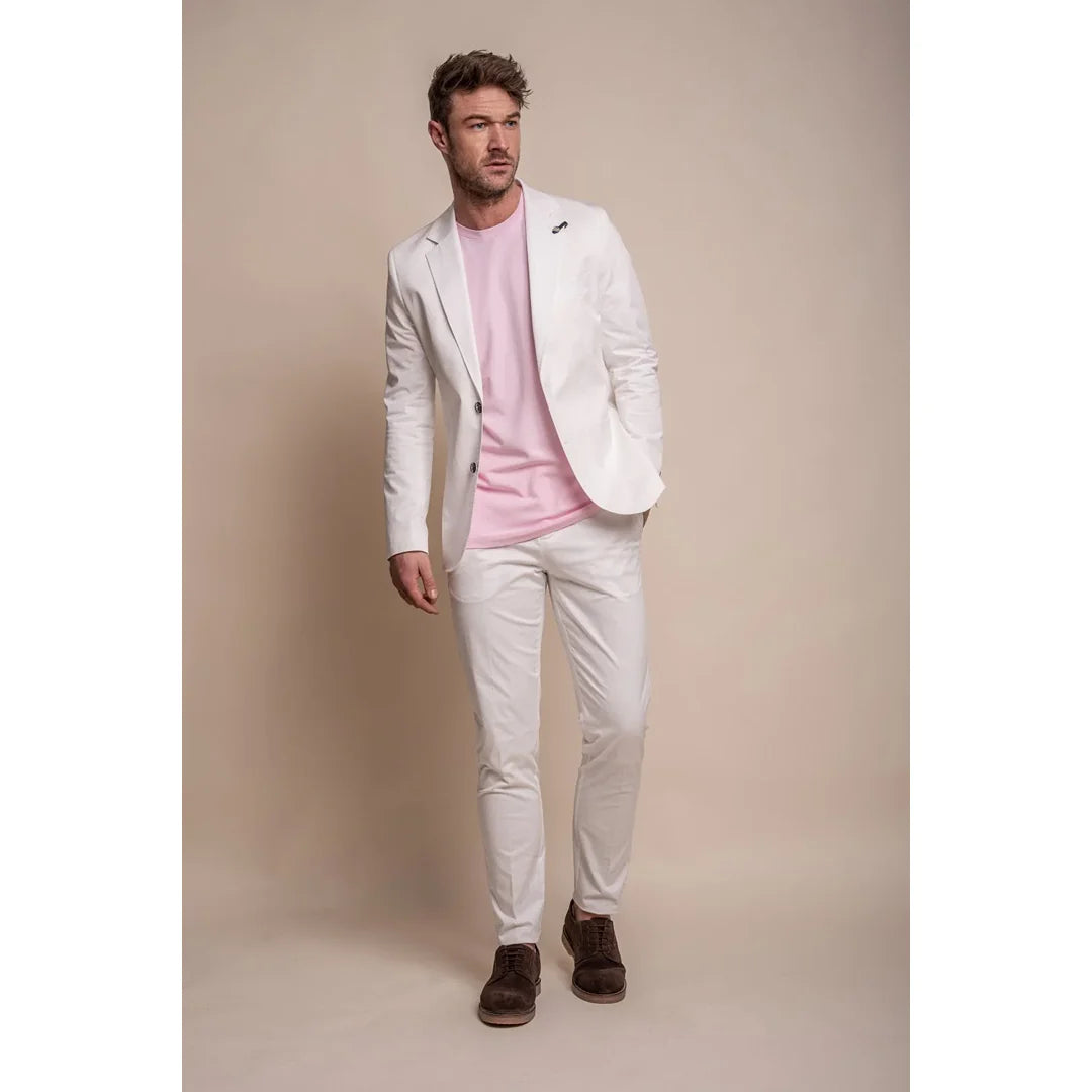 Mario - Moški elegantni poletni kremni blazer