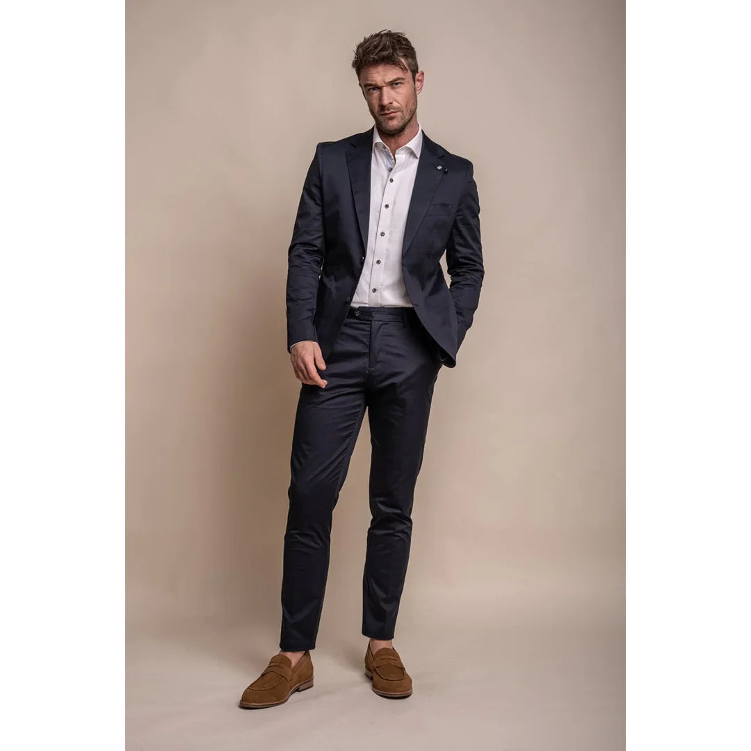 Mario - Moški klasični poletni mornarsko modri blazer