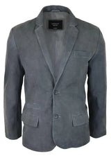 Moška jakna iz pravega semiša, usnjena, klasična, vintage, elegantna, sive barve