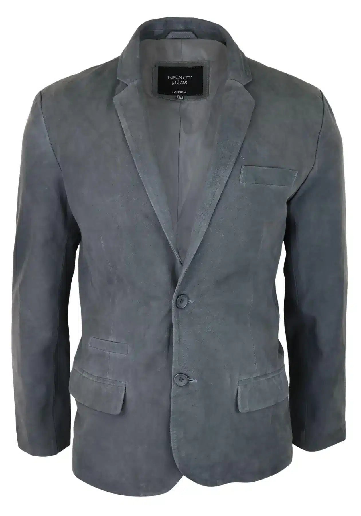 Moška jakna iz pravega semiša, usnjena, klasična, vintage, elegantna, sive barve
