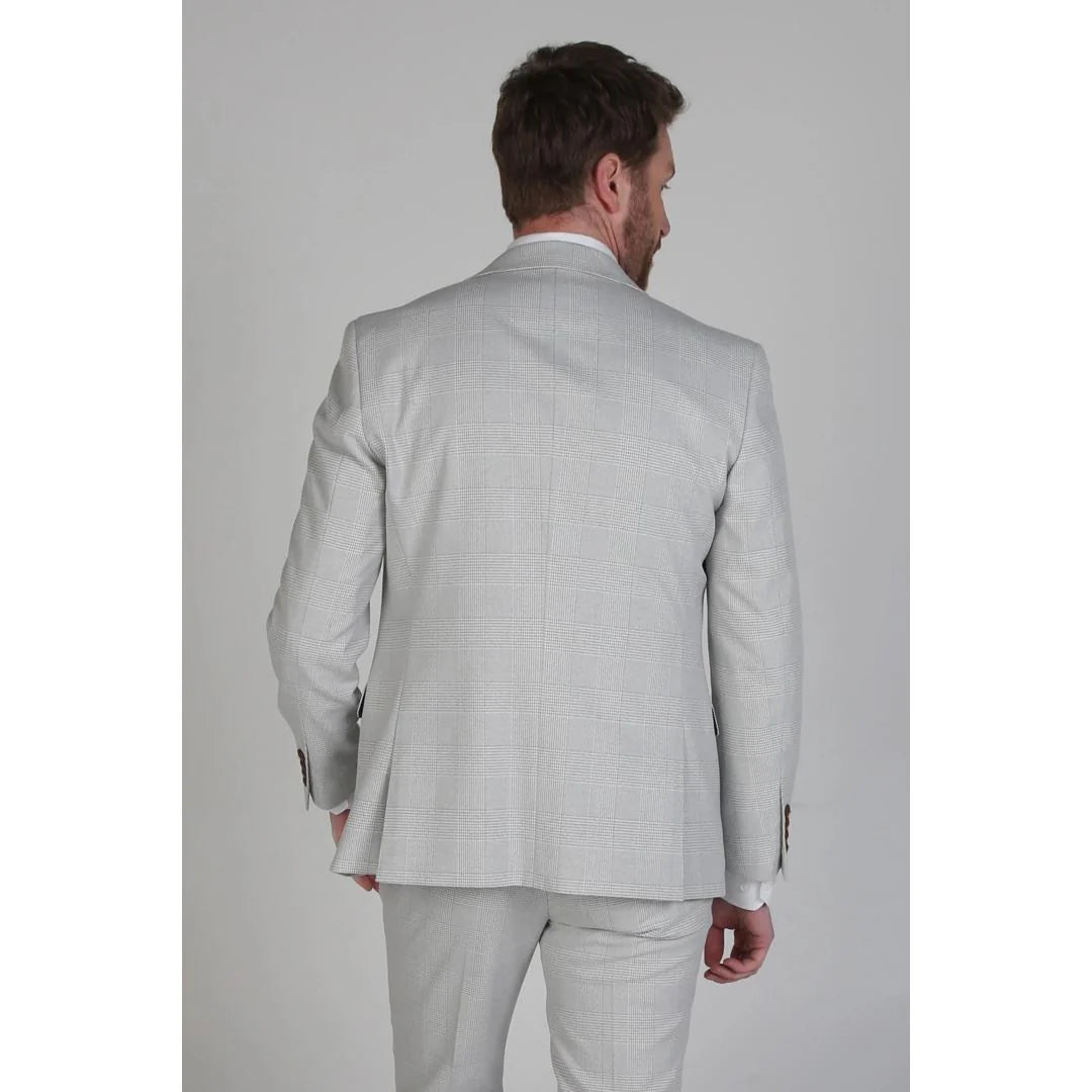 Mark - Moški bež karo blazer