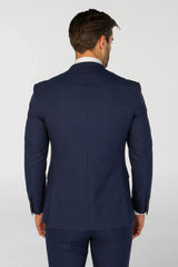 Mark - Moški temno moder karirasti blazer kroja
