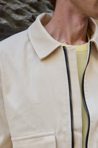Moška bež bomber jakna z zadrgo