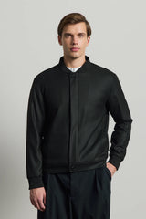 Moška črna minimalistična elegantna bomber jakna
