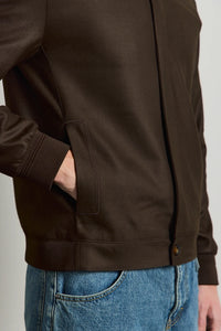 Moška rjava minimalistična elegantna bomber jakna