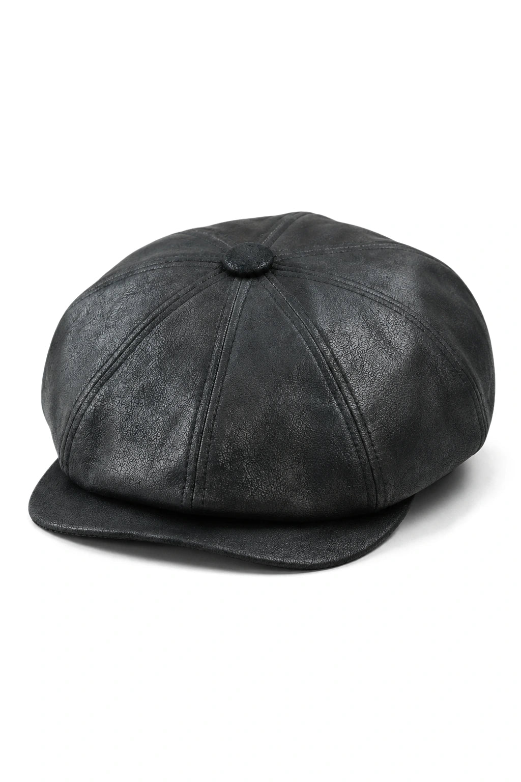 Moška 8-delna britvica Baker Boy Hat iz umetnega usnja Blinders Newsboy ravna kapa črne barve