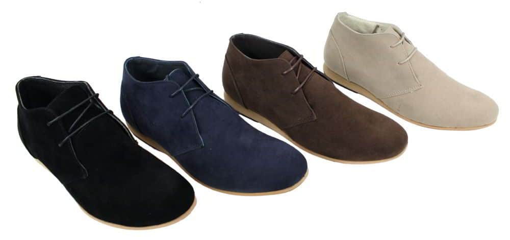 Moški črni bež rjavi mornarsko modri puščavski škornji čevlji iz semiša z visokim gležnjarjem Chelsea