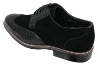 Moški črno-rjavi brogues iz semiša in kačjega usnja Gatsby Vintage