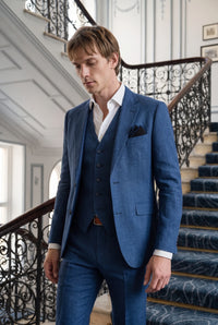 Moški črni tvid žepni robček iz mešanice volne