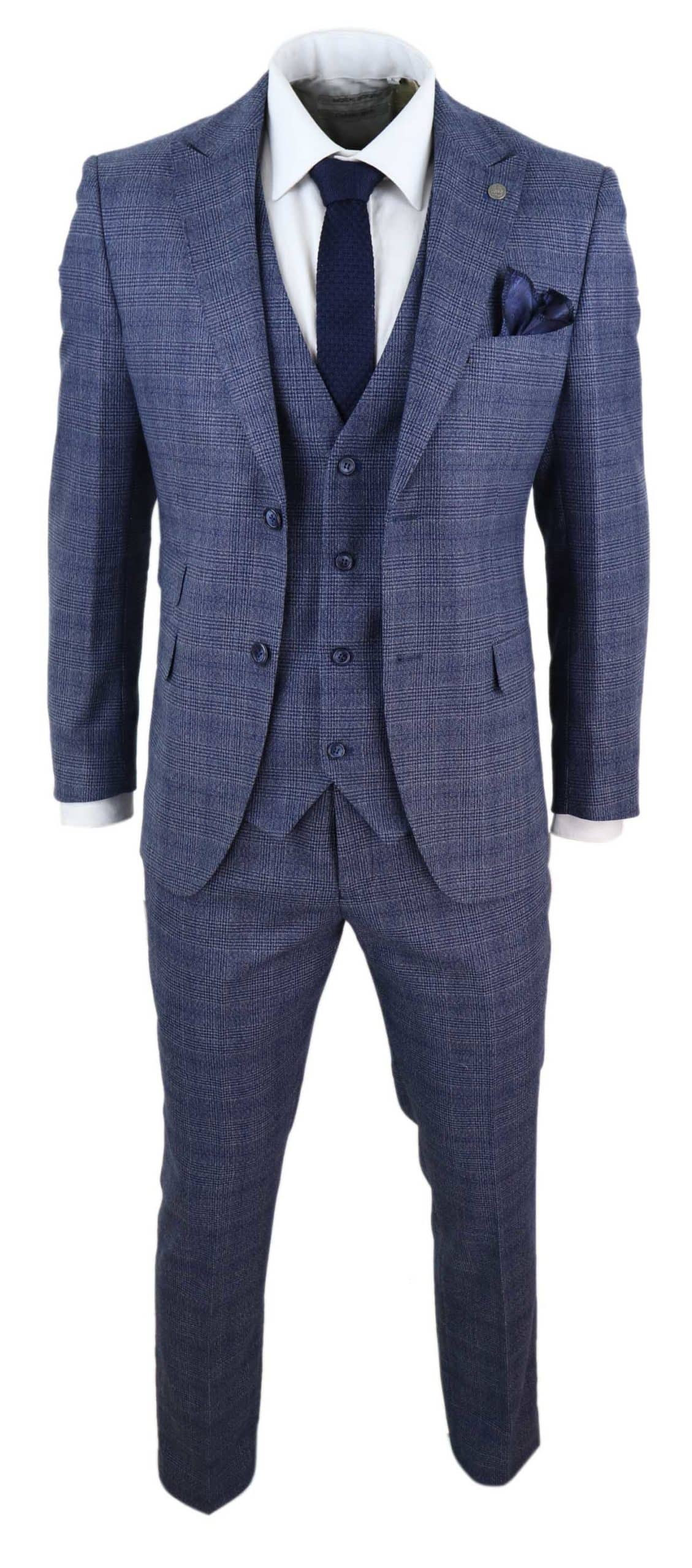 Moška 3-delna obleka, klasičen tvidov karo, vintage retro, Peaky Blinders, krojen kroj