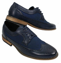 Moški usnjeni brogues čevlji italijanskega oblikovalca elegantno-ležerni rjavi črni mornarsko modri retro