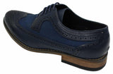 Moški usnjeni brogues čevlji italijanskega oblikovalca elegantno-ležerni rjavi črni mornarsko modri retro