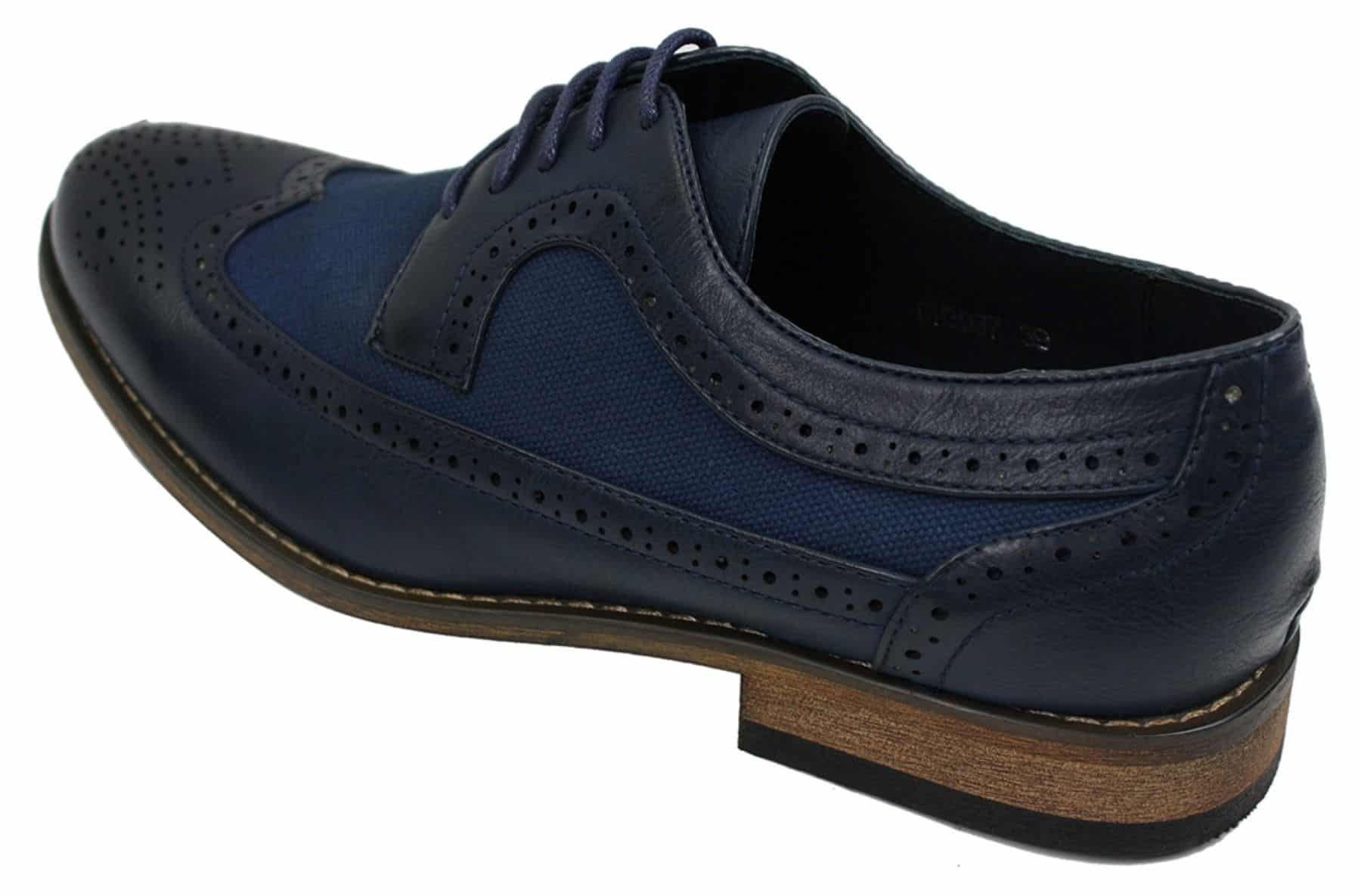 Moški usnjeni brogues čevlji italijanskega oblikovalca elegantno-ležerni rjavi črni mornarsko modri retro