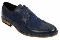Moški usnjeni brogues čevlji italijanskega oblikovalca elegantno-ležerni rjavi črni mornarsko modri retro