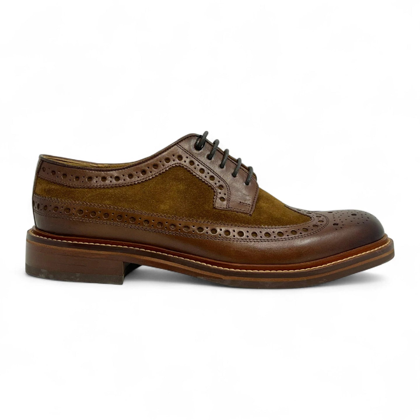 Moški rjavi semiš usnjeni brogues čevlji