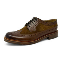 Moški rjavi semiš usnjeni brogues čevlji