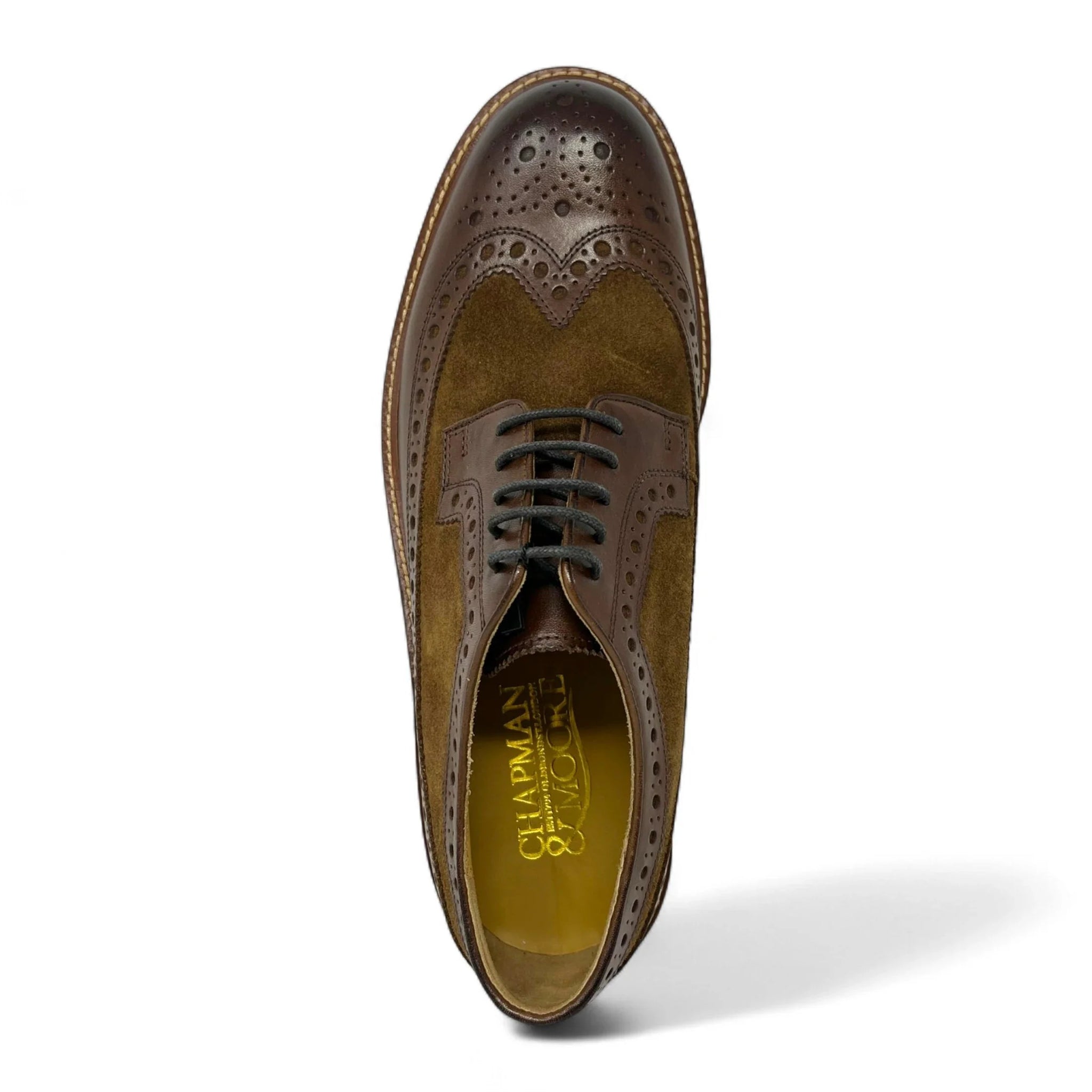 Moški rjavi semiš usnjeni brogues čevlji