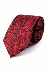 Moška bordo kravata s paisley vzorcem