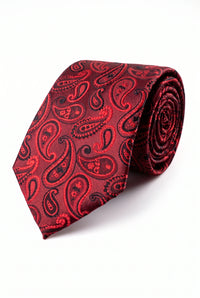 Moška bordo kravata s paisley vzorcem