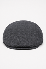 Moška ravna kapa iz volne, ribja kost, temno ogljena, tvid, klasična, 1920-ta unisex, Del Boy