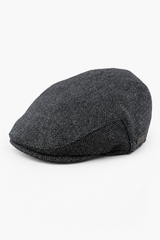 Moška ravna kapa iz volne, ribja kost, temno ogljena, tvid, klasična, 1920-ta unisex, Del Boy