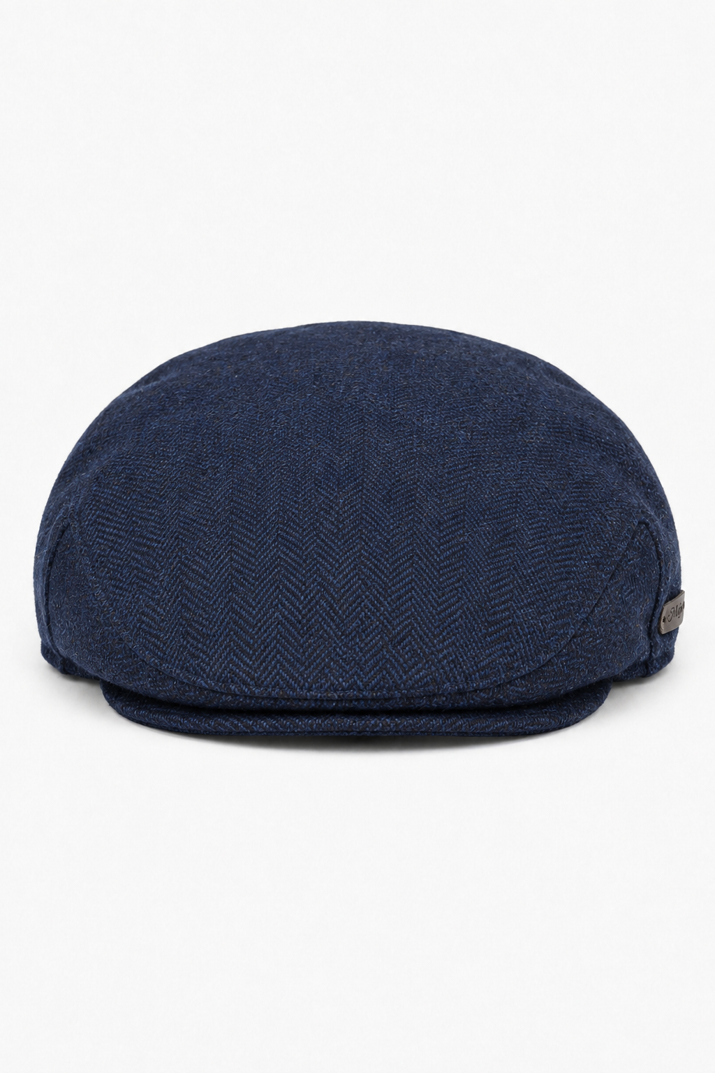 Moška ravna kapa iz volne, mornarsko modrega tvida z vzorcem ribje kosti, klasična unisex kapa iz 20. let prejšnjega stoletja, Del Boy