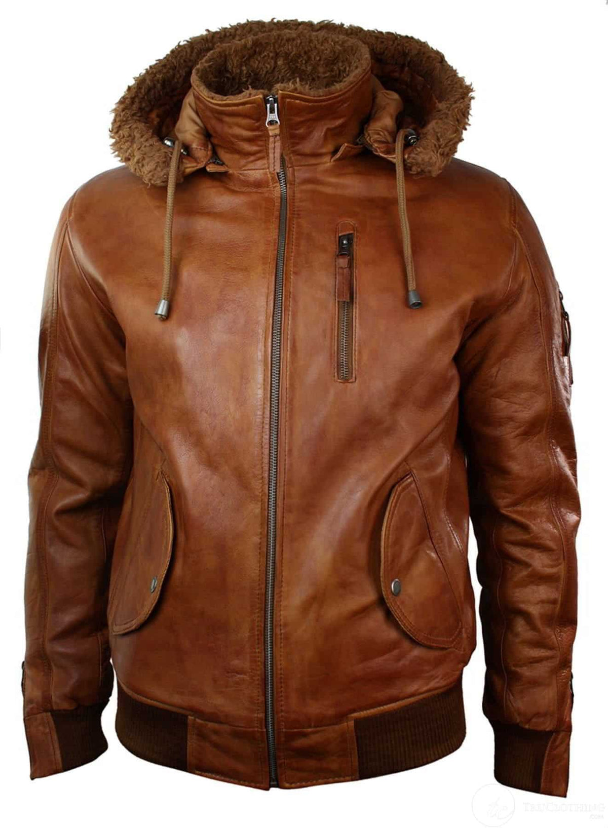 Moška jakna bomber iz pravega usnja s kapuco, pilotska, vintage rjava, retro-rjava